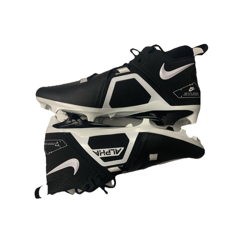Nike Alpha Menace Pro 3 Football Cleats Mens 13 Wide Black White DH3292-001